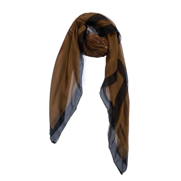 Hermes Rocaille silk scarf with shell print